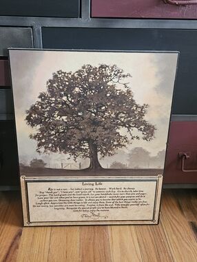 Wood 'Living Life' Tree Picture